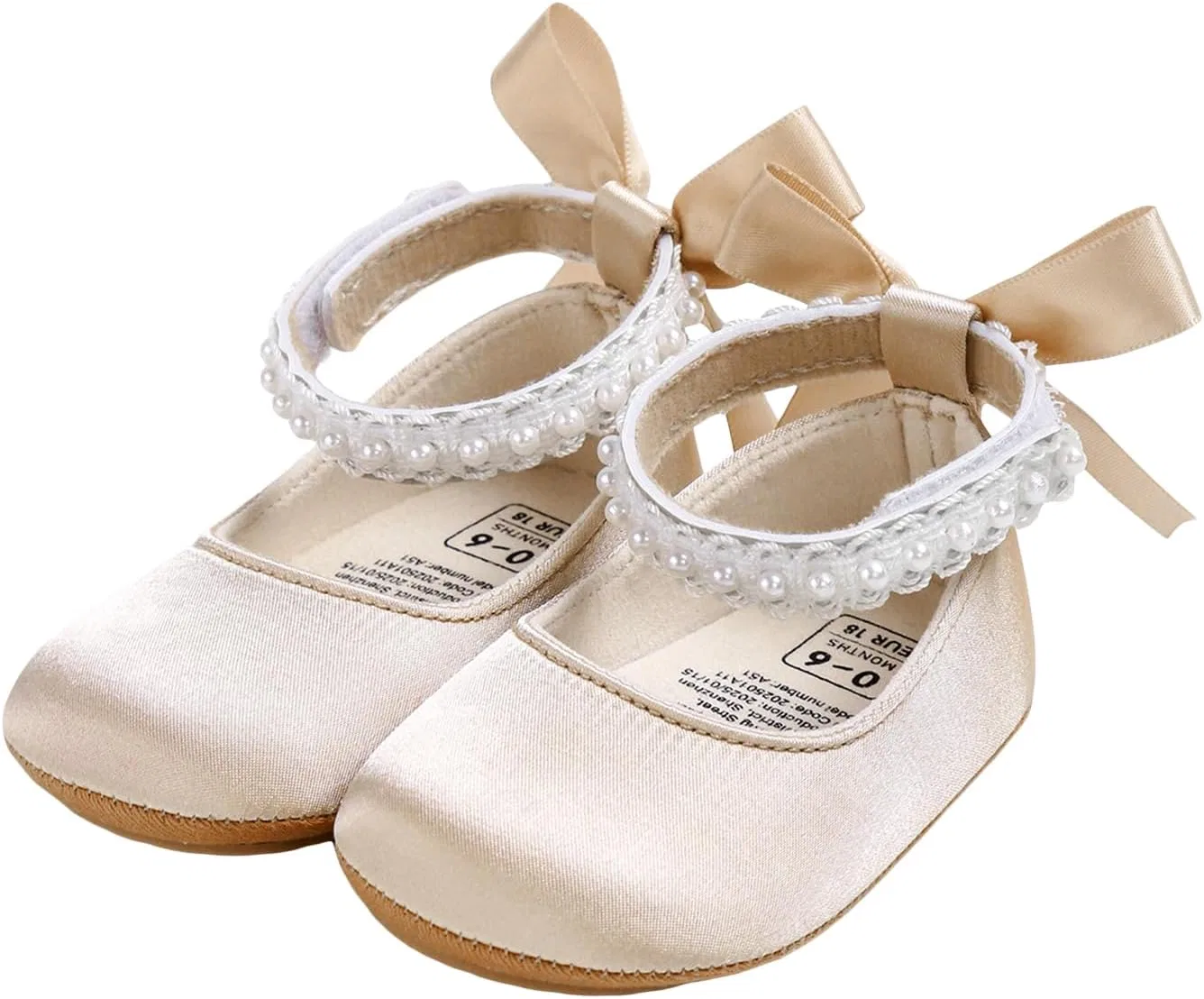 Детские туфли Мэри Джейн с жемчугом для девочек WaiHeikki, Pink Khaki