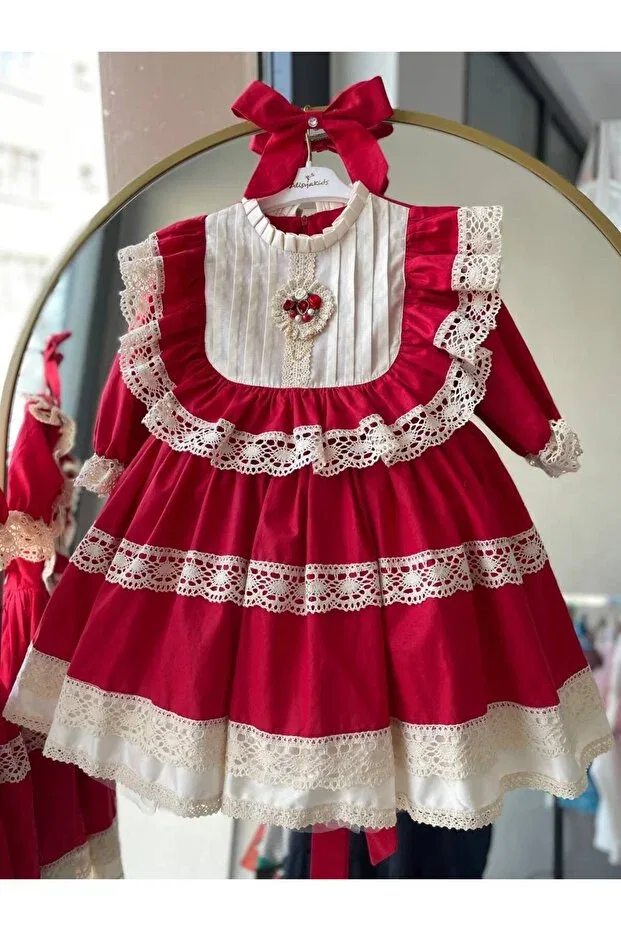 Детское платье для девочек с длинным рукавом Princess model Shopland, Red