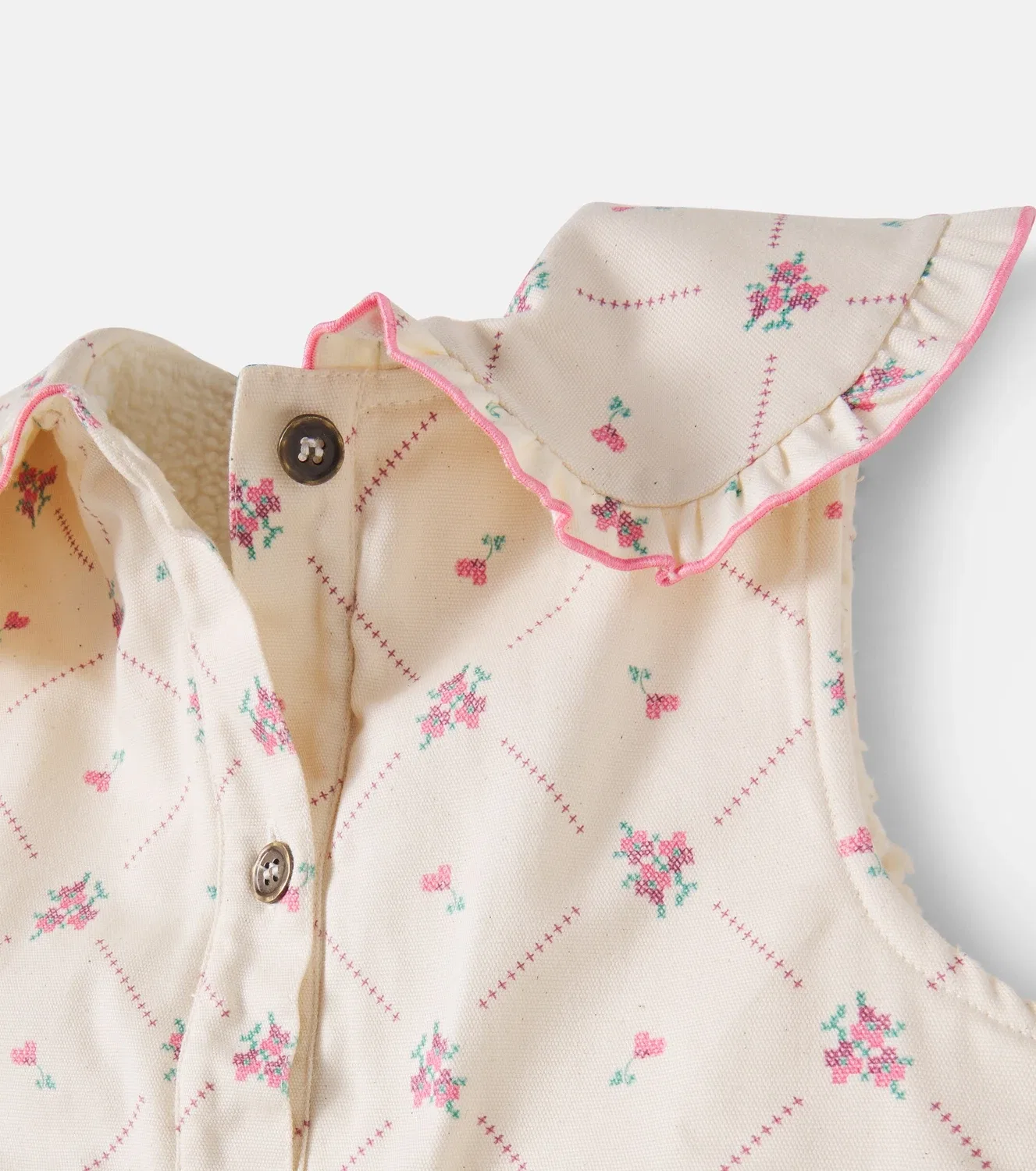 Жилет с цветочным узором Bebe Organic, белый — фото 3