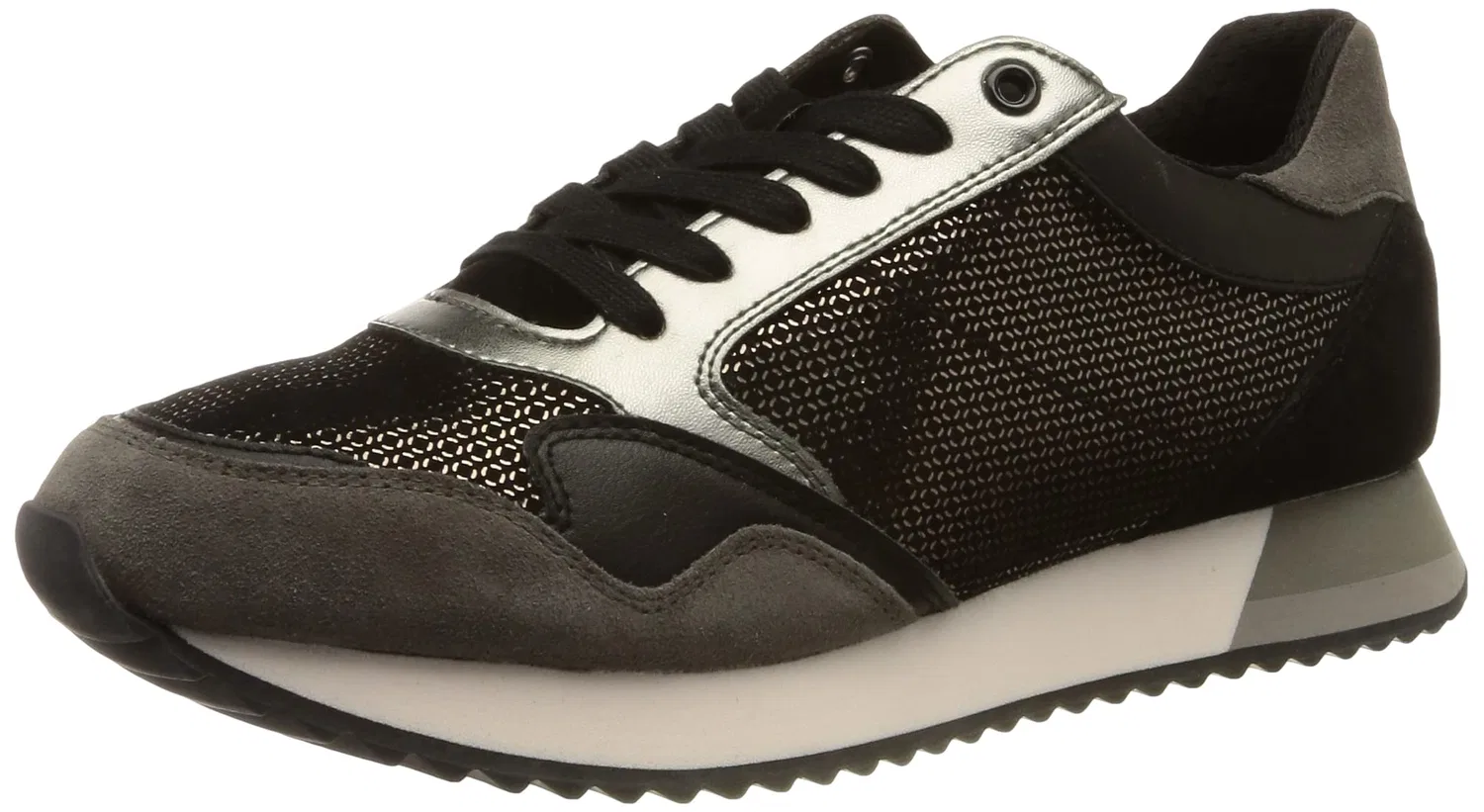 Детские кроссовки для девочек Geox, Black Grey Black Dk Grey