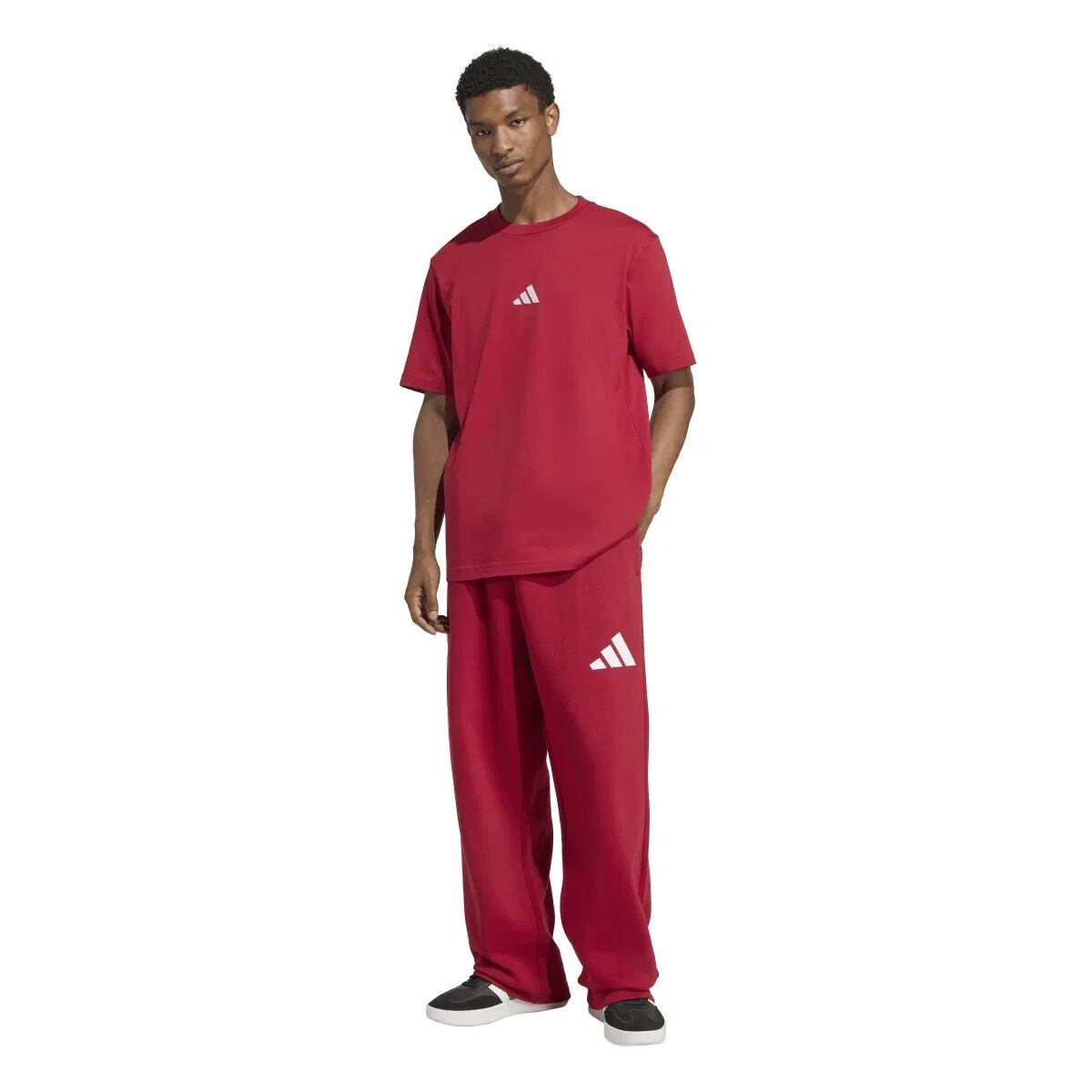 Мужская футболка, Essentials, adidas, бордовый — фото 4