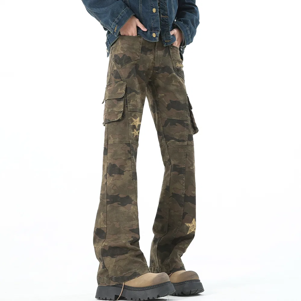 Детские джинсы без указания пола с расклешенным кроем Camouflage PAL ONGACO, Camouflage — фото 4