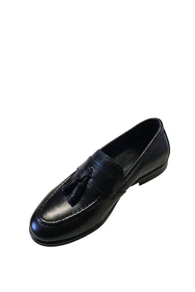 Детские туфли для мальчиков с кисточками Rks Shoes, Black — фото 2