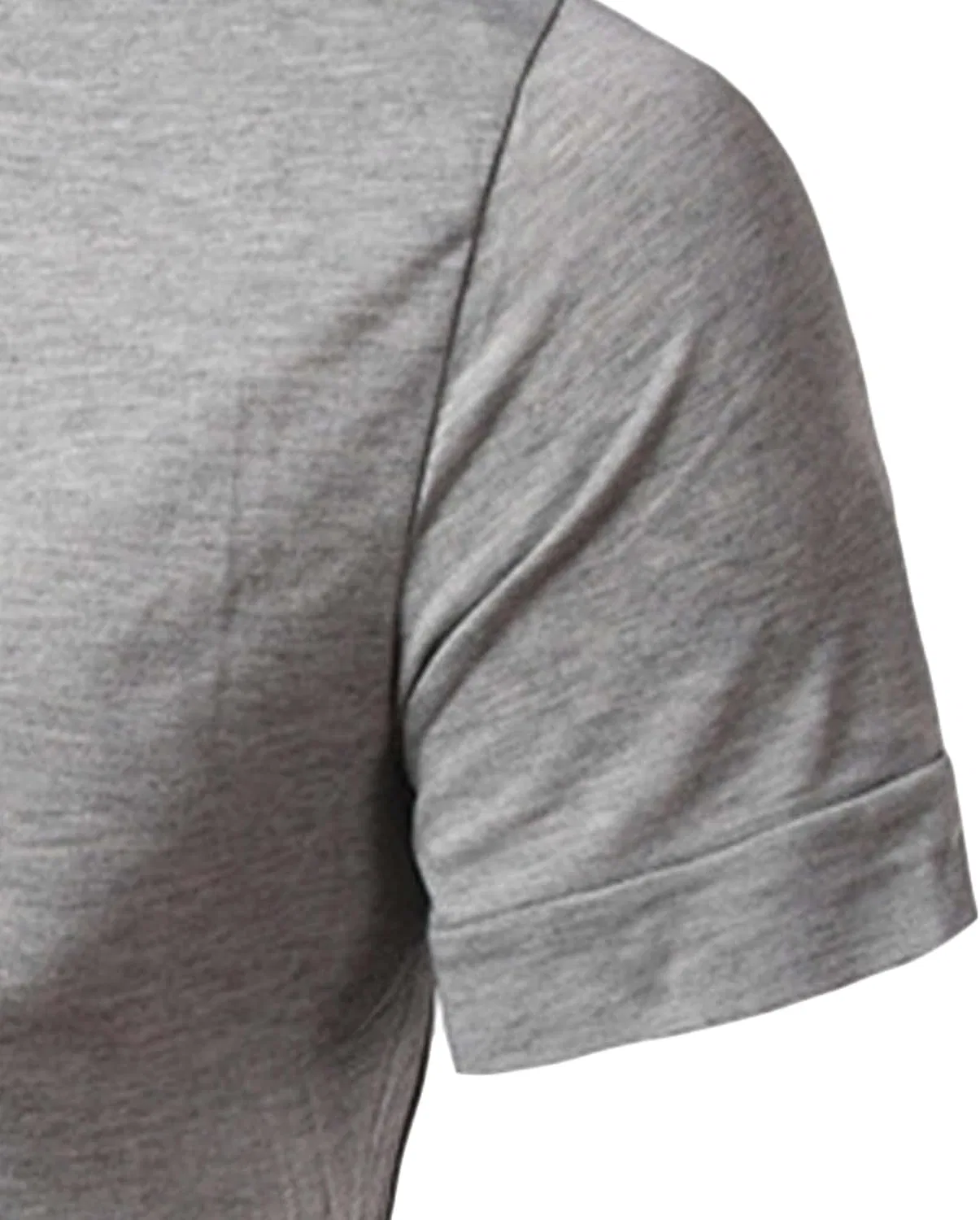 Мужская футболка с V-образным вырезом Henley из хлопка, Light Grey — фото 4
