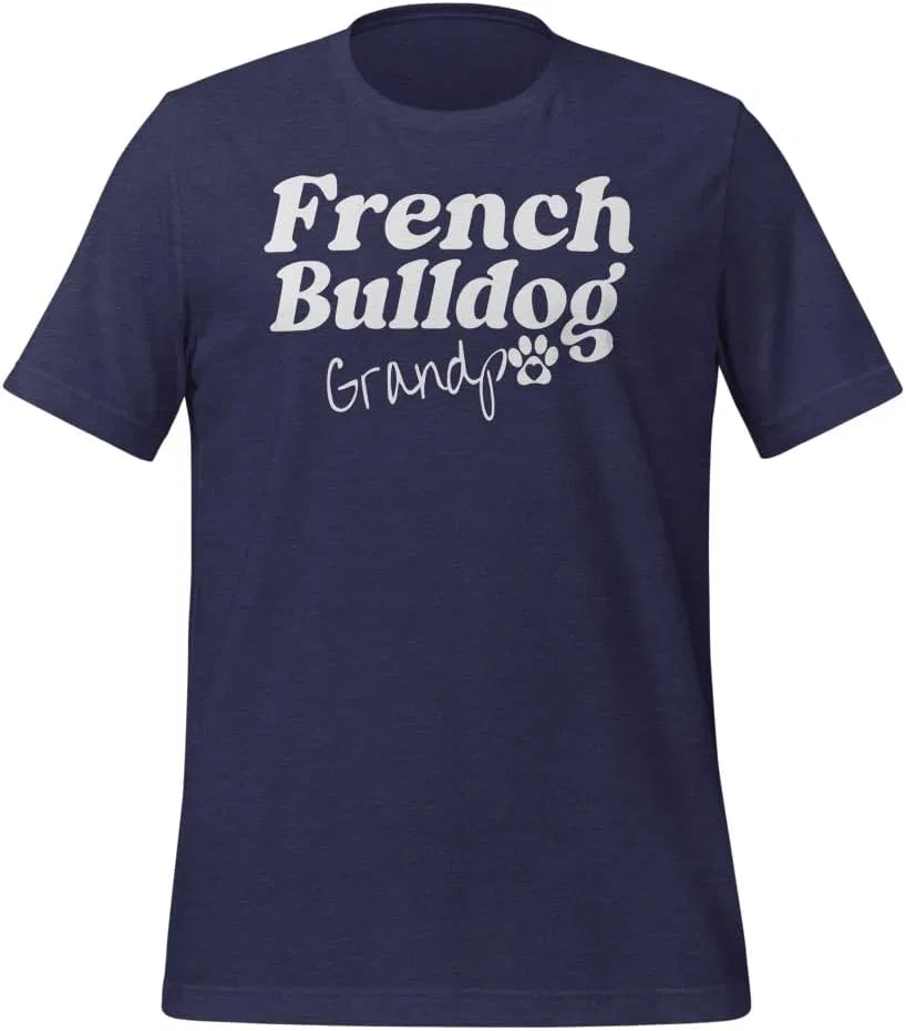 Мужская футболка с принтом French Bulldog 3001, Heather Midnight Navy