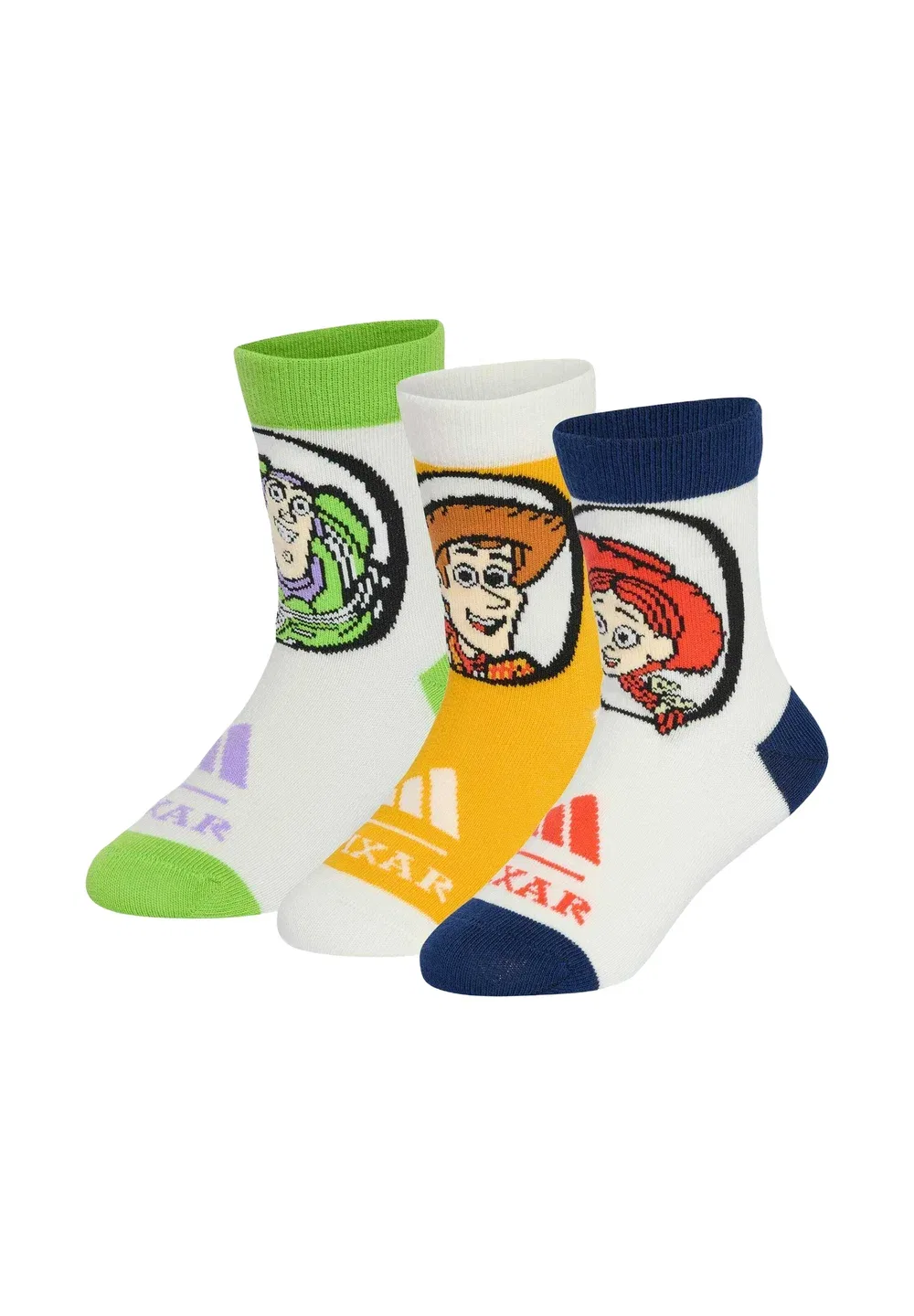 Набор из 3 пар носков Adidas Pixar Toy Story - носки Adidas Sportswear, Orbit Grey Off White Semi Solar Gold