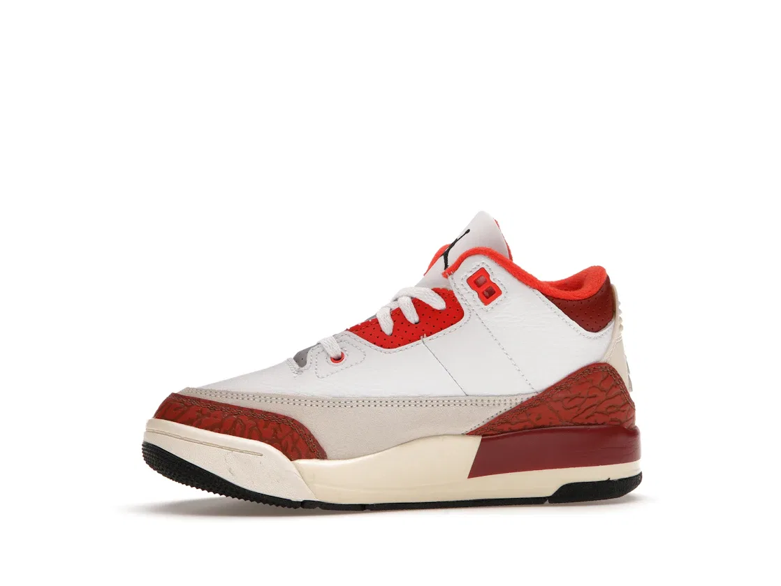 Детские кроссовки для мальчиков с принтом Jordan 3 Retro SE Jordan, White/Black/Mars Stone/Team Orange — фото 3