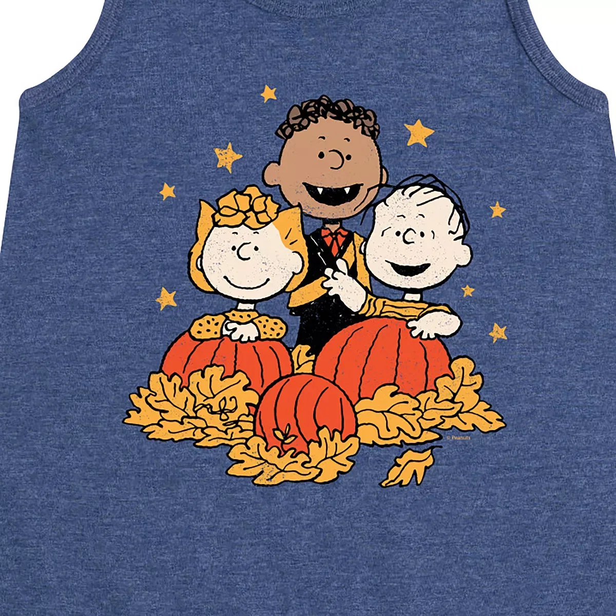 Детское платье-трапеция без рукавов Peanuts Pumpkin Trio Peanuts, Heather Navy — фото 2