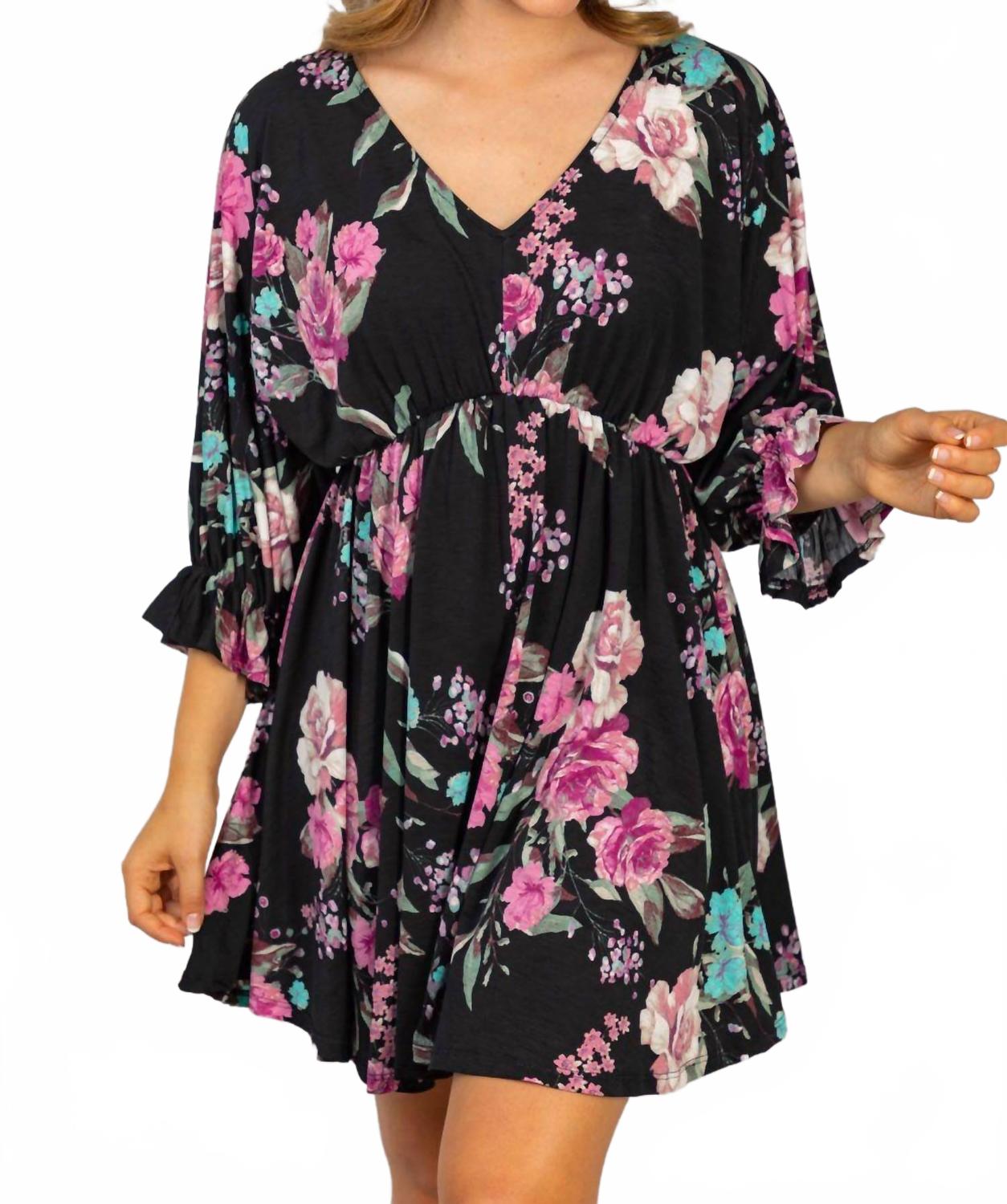 

Платье Floral Poet с рукавами в черном цвете White Birch