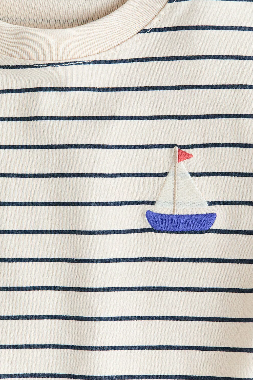 Футболка с вышивкой H&M, Hellbeige/Segelboot — фото 4