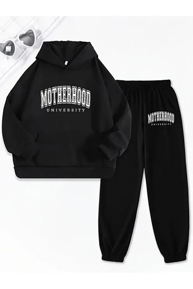 Детский спортивный комплект для девочек с принтом Daxia, Black