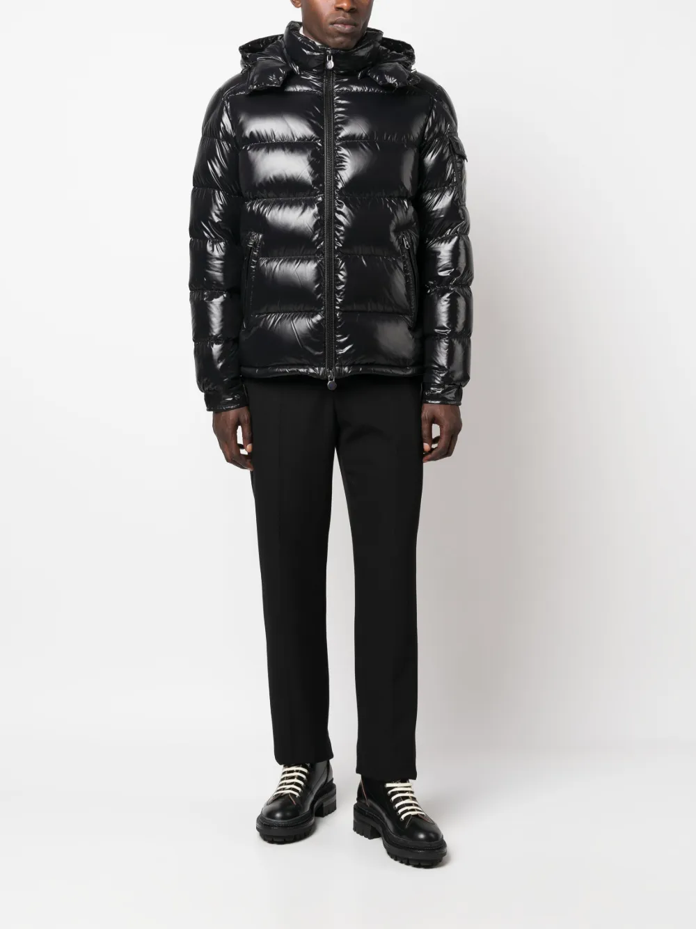 Куртка Moncler Maya Down With A Hood, черный — фото 3