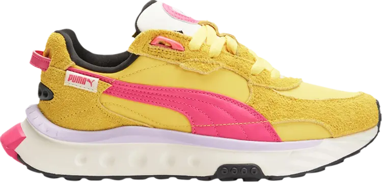 Кроссовки Puma Wmns Wild Rider Vintage Super Lemon Glowing Pink, желтый