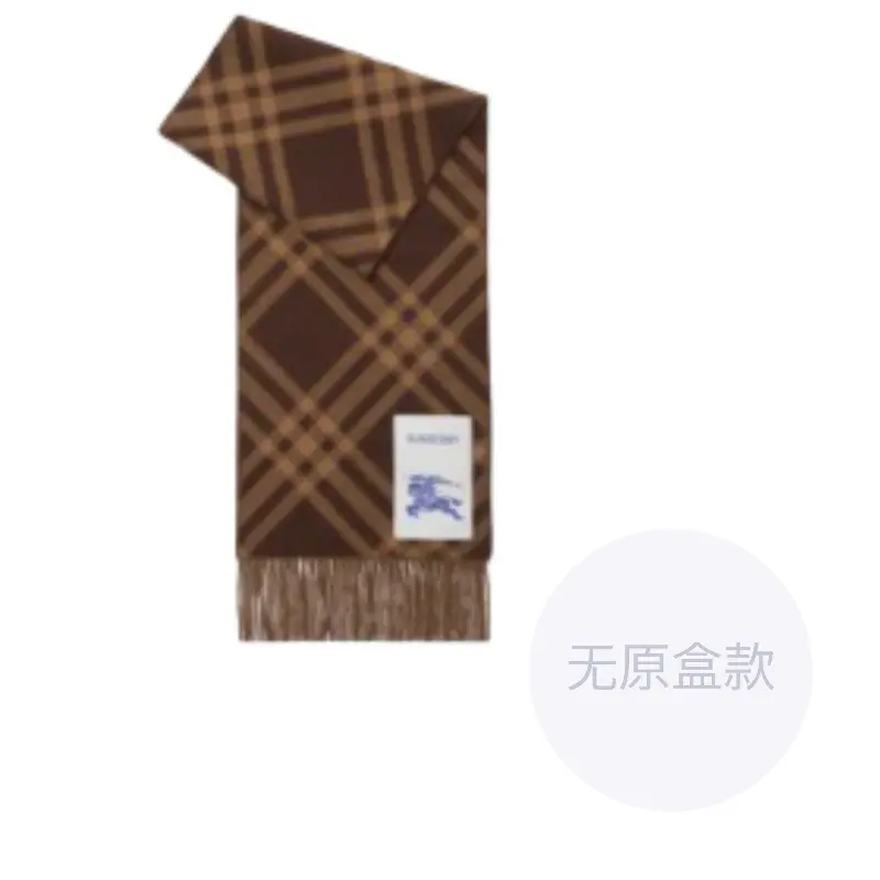 

Клетчатый шарф с бахромой и нашивкой Burberry, Коричневый, Клетчатый шарф с бахромой и нашивкой Burberry