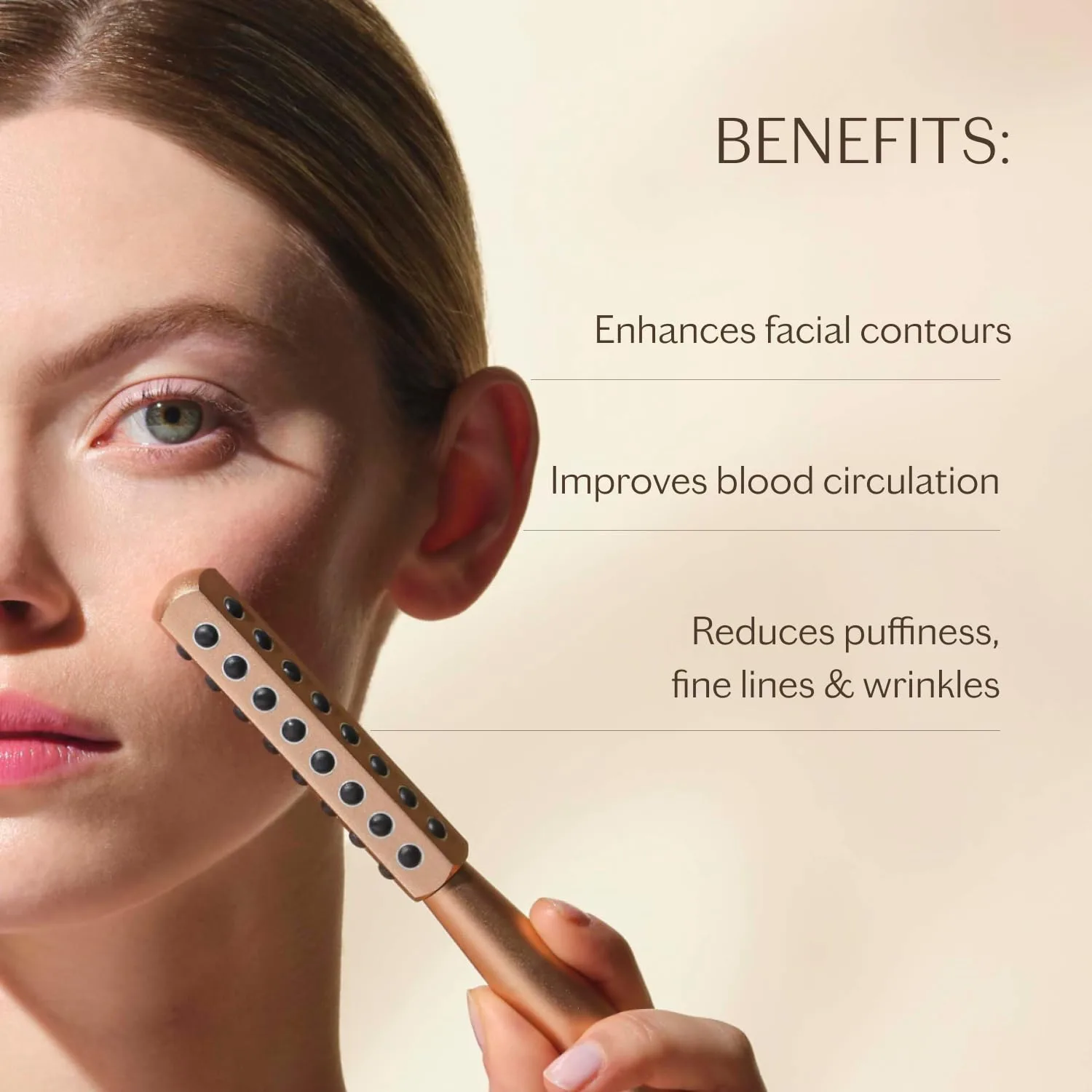 Моделирующий ролик для лица MZ Skin Tone & Lift Geranium (1 шт.) | Ролик для контурирования лица с акупрессурными насадками | Снимает отеки, тонизирует и придает сияние Mz Skin By Maryam Zamani Md, Rose Gold — фото 2