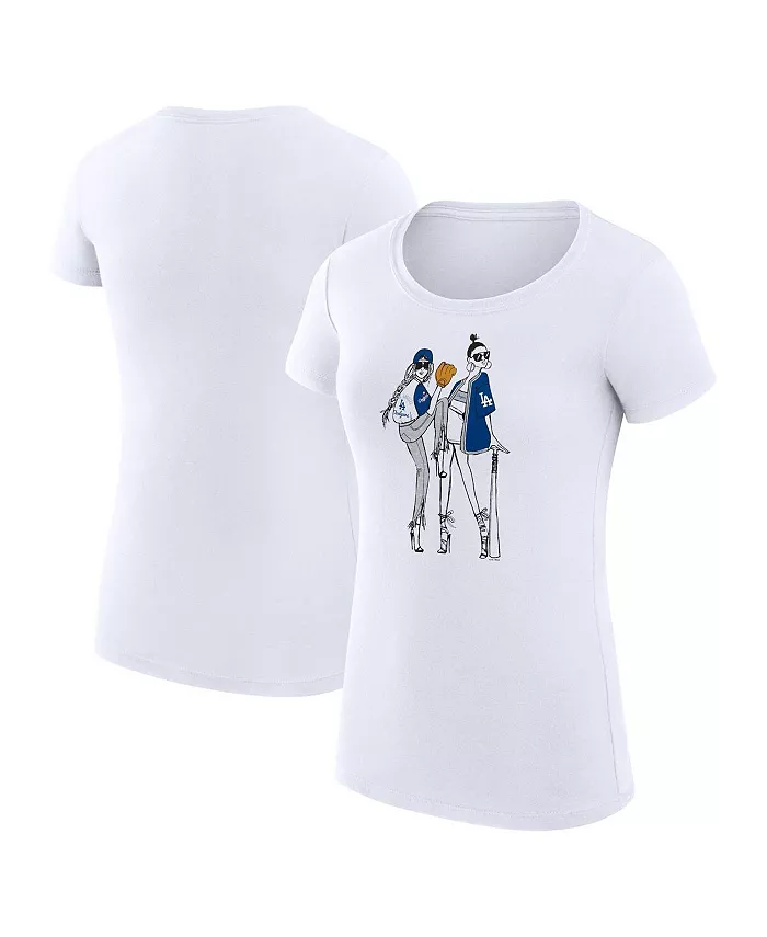 

Женская белая бейсбольная футболка Los Angeles Dodgers Super-Slim Fit Lightweight для девочек G-III 4Her by Carl Banks