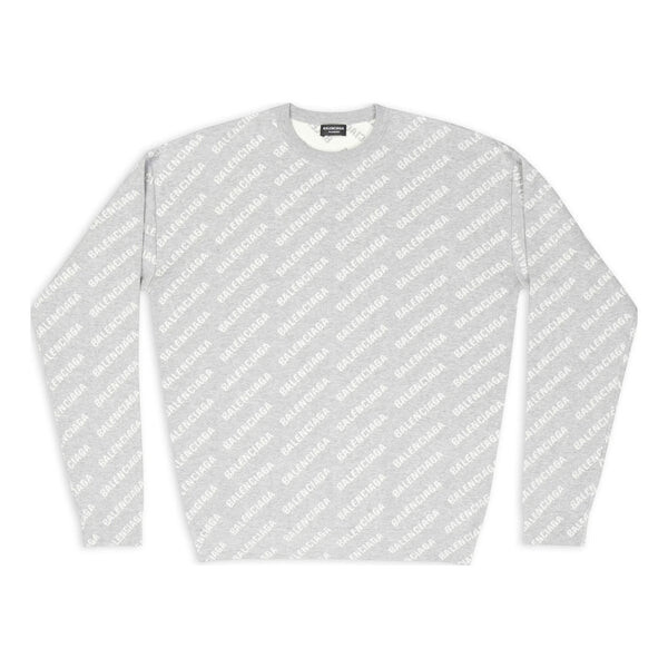 

Свитер all over logo crewneck sweater 'light grey white' Balenciaga, серый