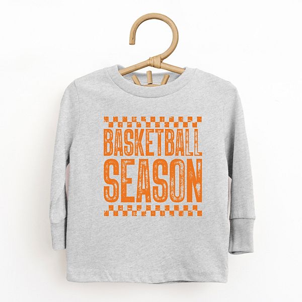 

Футболка с длинным рукавом и принтом в клетку для малышей The Juniper Shop, Heather Grey