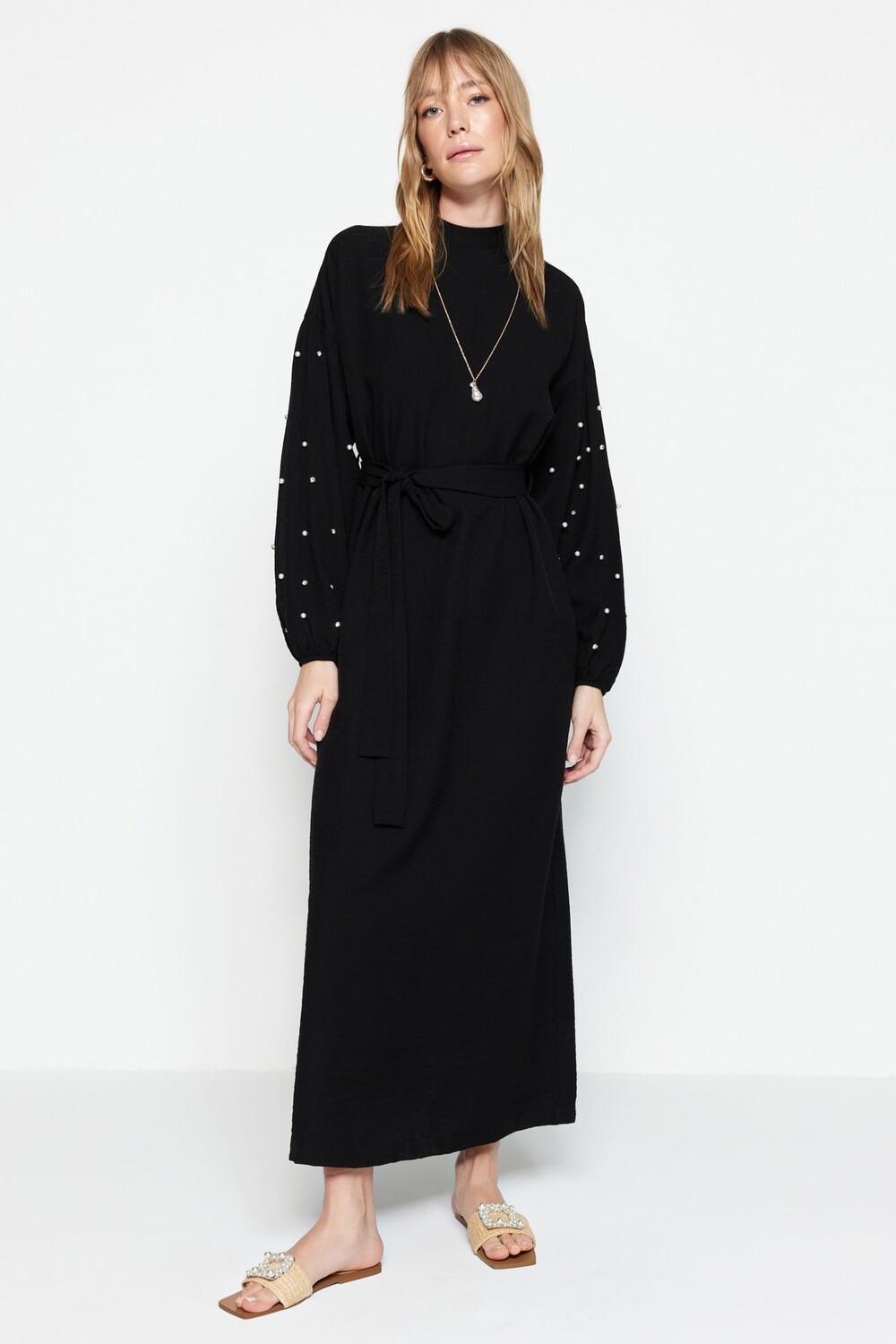 

Платье - Черное - А-силуэт Trendyol Modest, черный