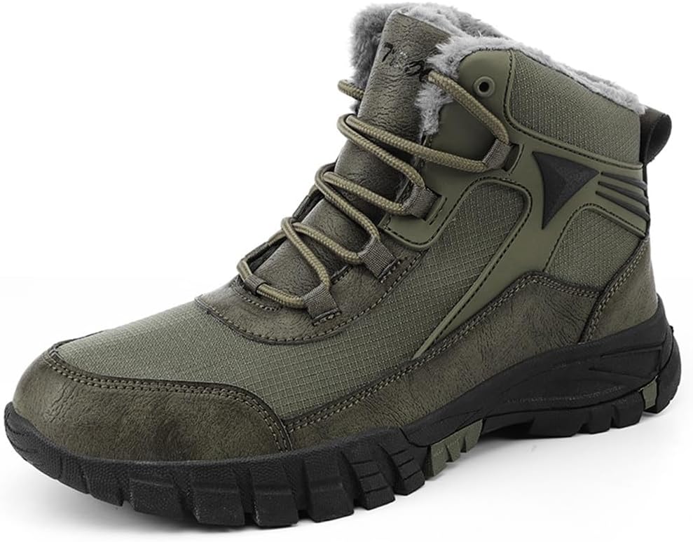 

Мужские ботинки LEADER SHOW для прогулок по снегу, водонепроницаемые, с меховой подкладкой, зимние кроссовки, теплая обувь, коричневый