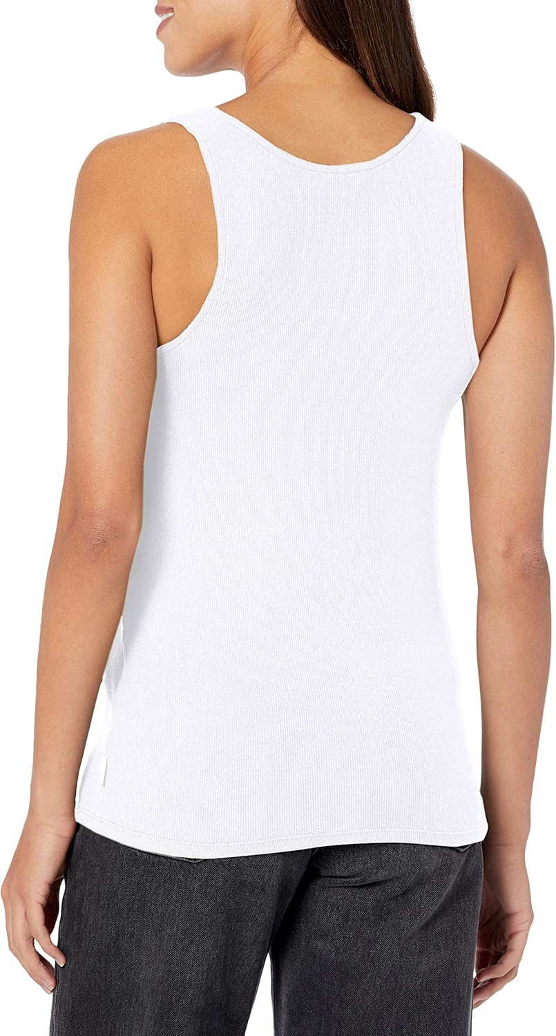 Женская майка Calvin Klein с круглым вырезом и пуговицами, White — фото 2
