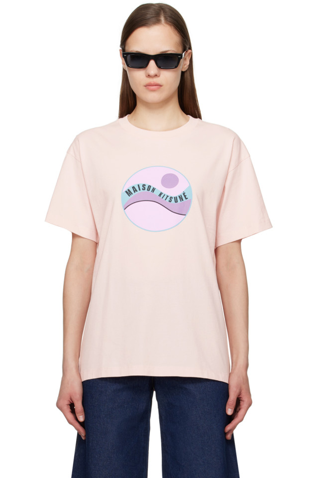 

Футболка Pop Wave Maison Kitsuné, цвет milkshake