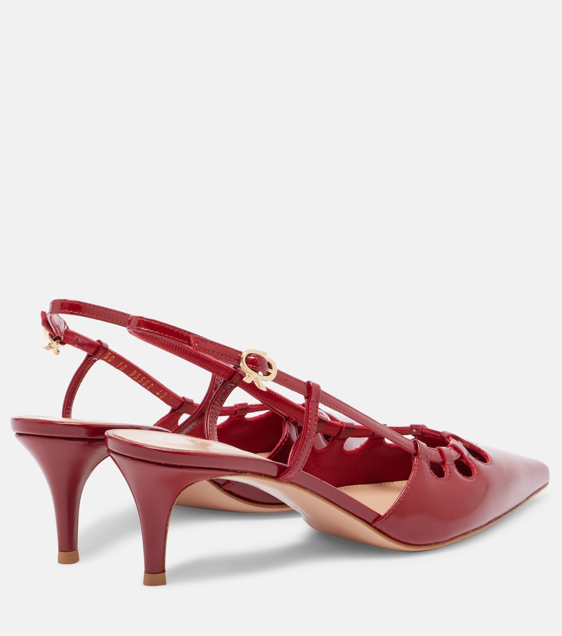 Туфли-лодочки Eloise 55 из лакированной кожи с открытой пяткой Gianvito Rossi, Rouge — фото 2