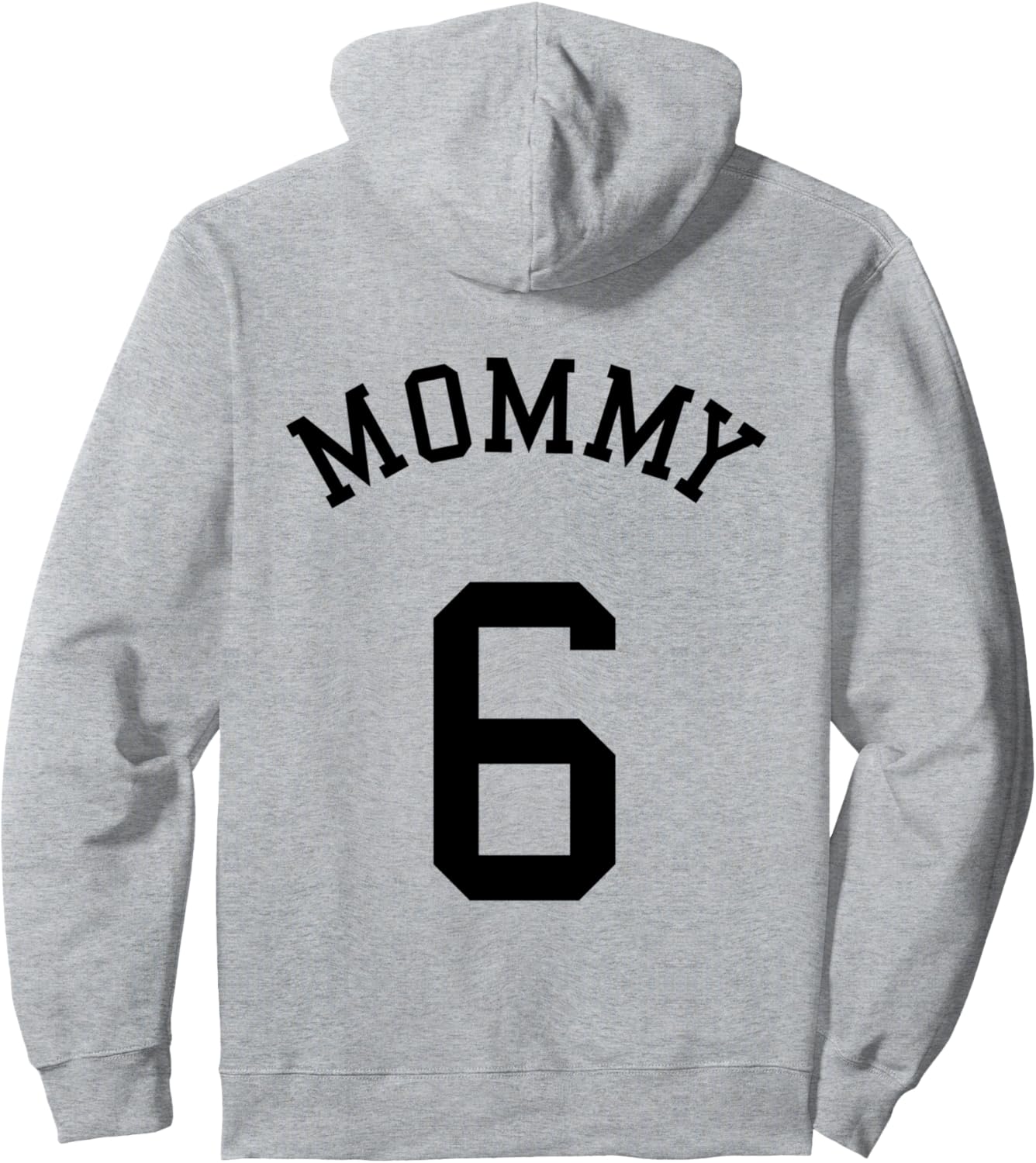 

Мама в униформе №6 Футбольная мама Бейсбол Баскетбольная мама Худи Sports Fan Family Uniform For Squad # 6, серый