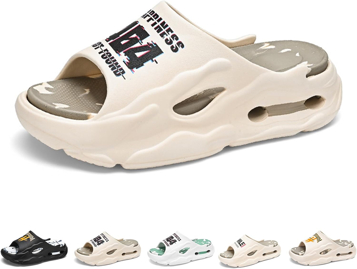 

Мужские модные стильные шлепанцы с открытым носком, дышащие, с мягкой толстой подошвой, удобные, нескользящие, прочные с EVA подошвой, мужская обувь Gezolligheid, хаки