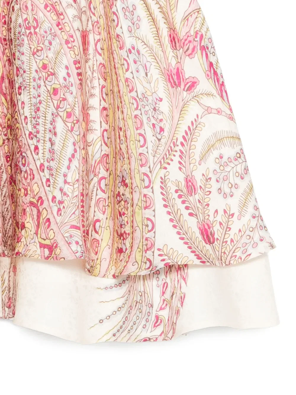 Юбка с оборками в стиле пейсли Etro Kids, нейтральный — фото 3