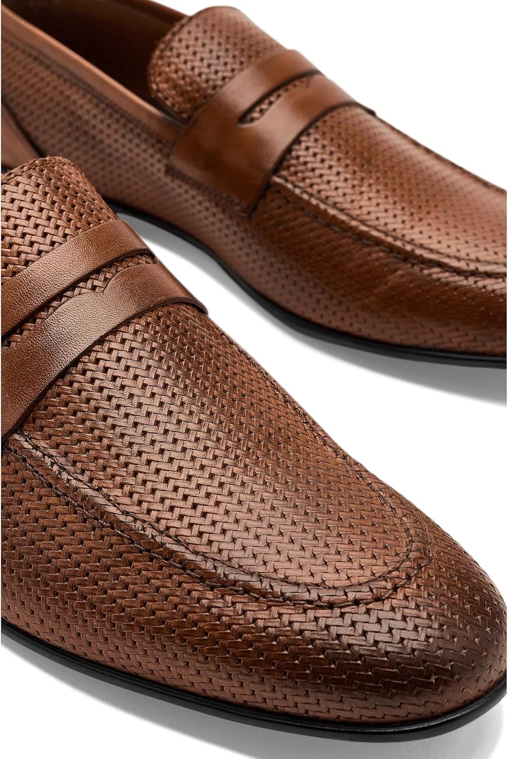 Лоферы плетеные Bruno Magli, Cognac — фото 2