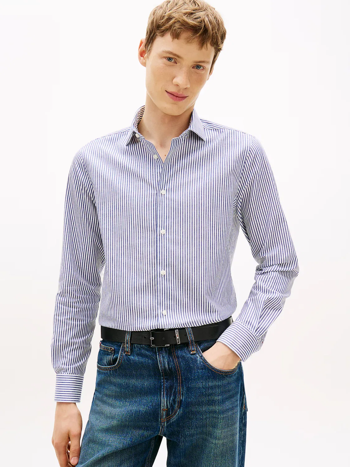 Деловая рубашка стандартного кроя Tommy Hilfiger, Marine Blue — фото 2