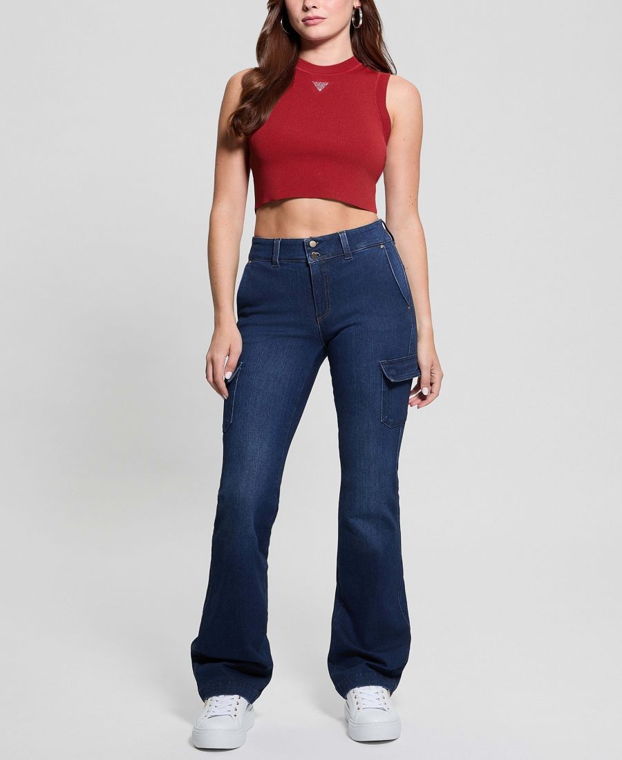 

Женские джинсы-карго мини-буткат GUESS, Seductive Blue