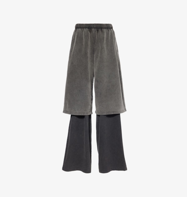 

Многослойные хлопковые спортивные брюки прямого кроя Acne Studios, черный