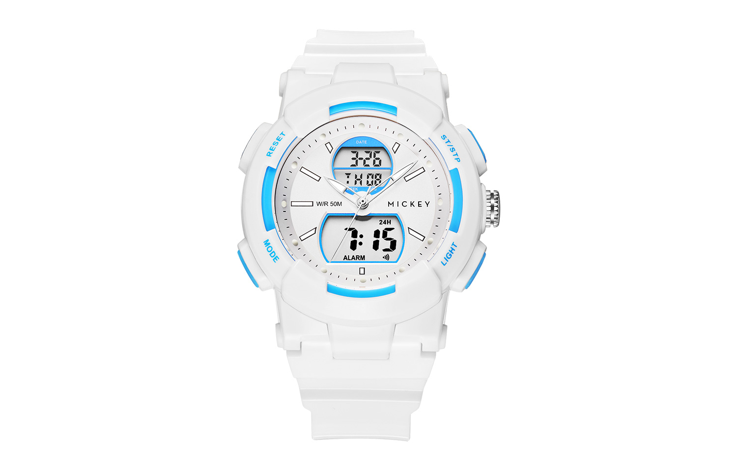 

Disney Часы Mickey Series Electronic Movement TPU Strap Watch Unisex White Dial