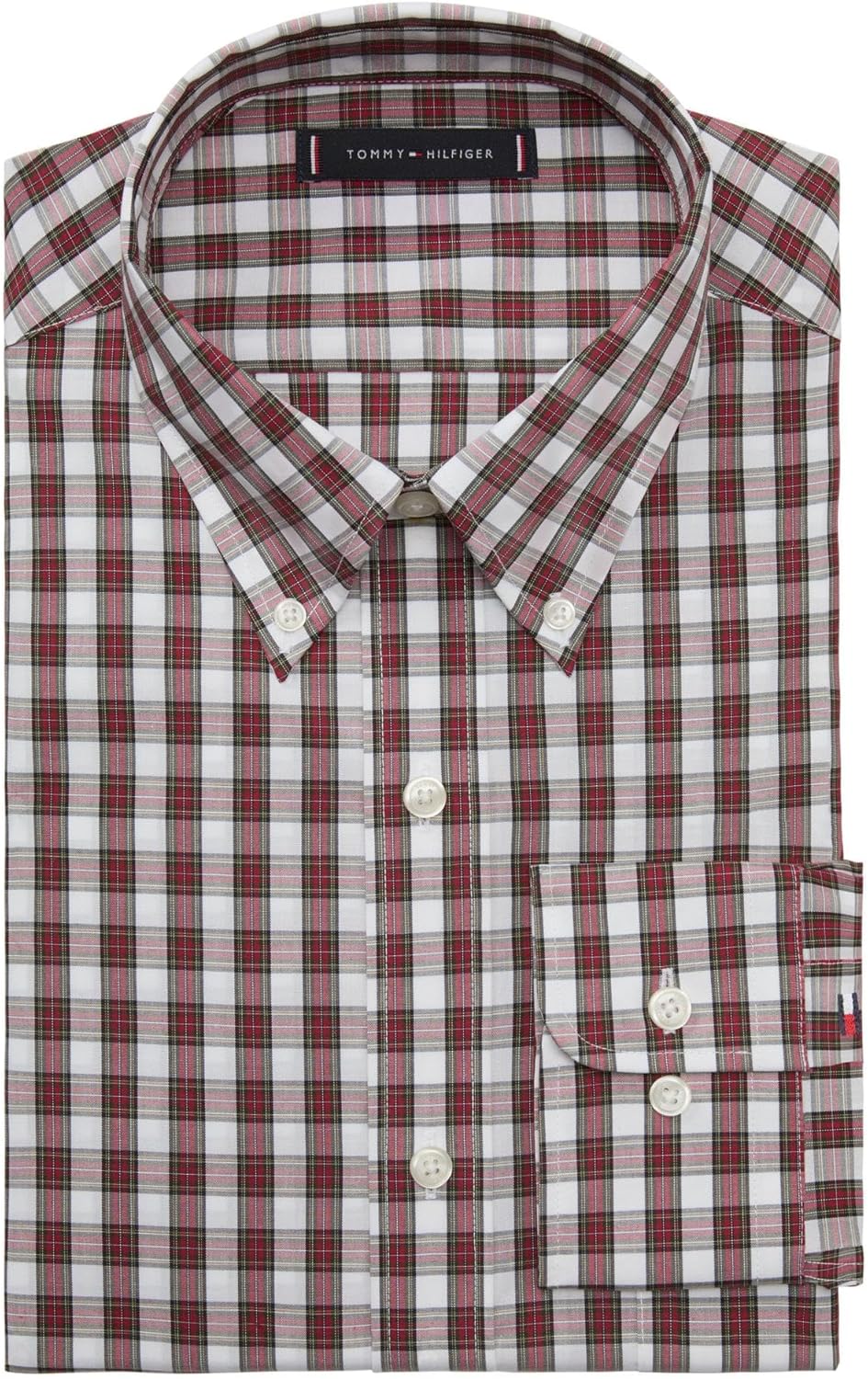 Мужская классическая рубашка Tommy Hilfiger Essentials, красный мульти — фото 3