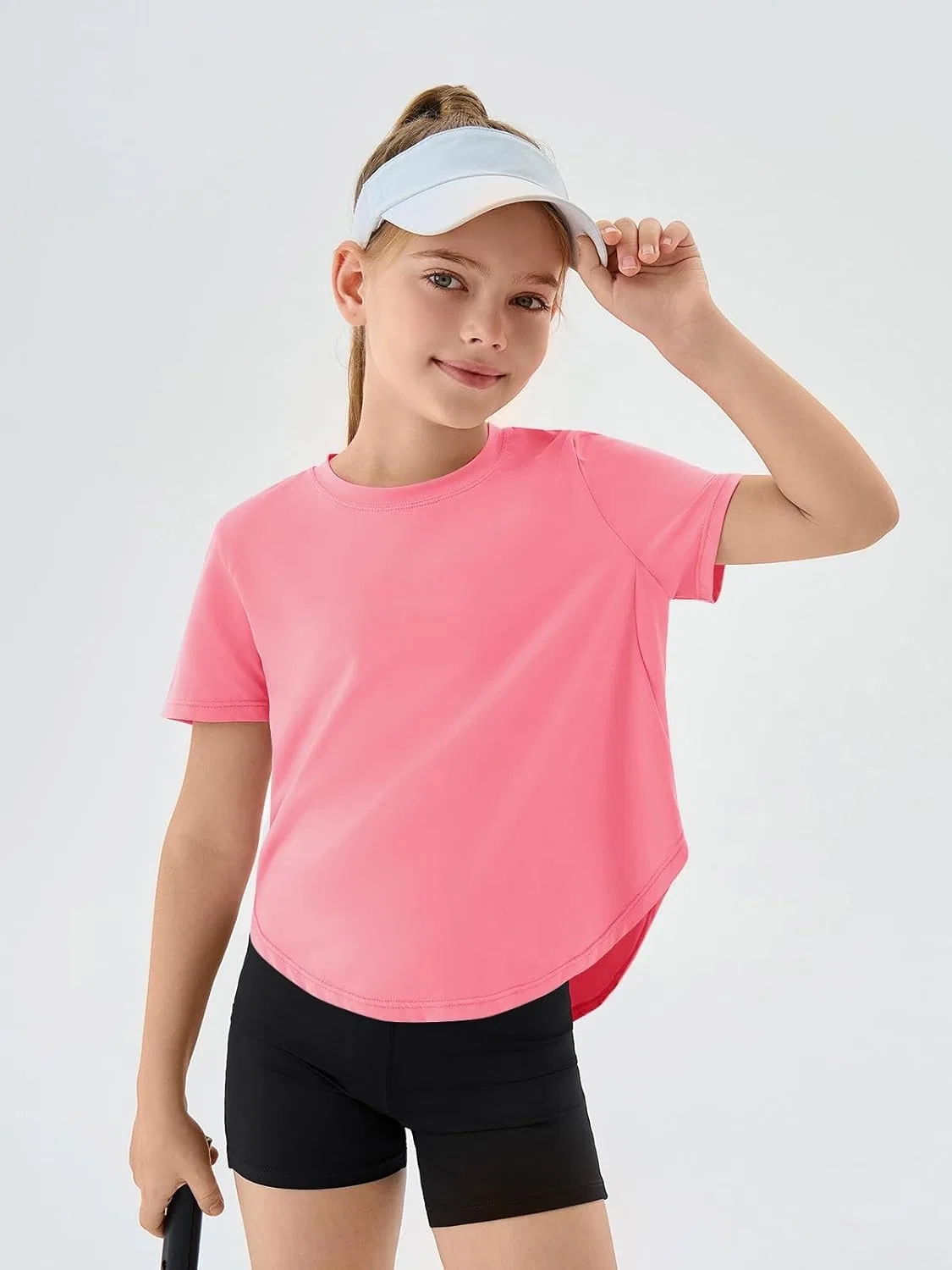 Детская футболка с быстросохнущей тканью Haloumoning, Light Pink — фото 2