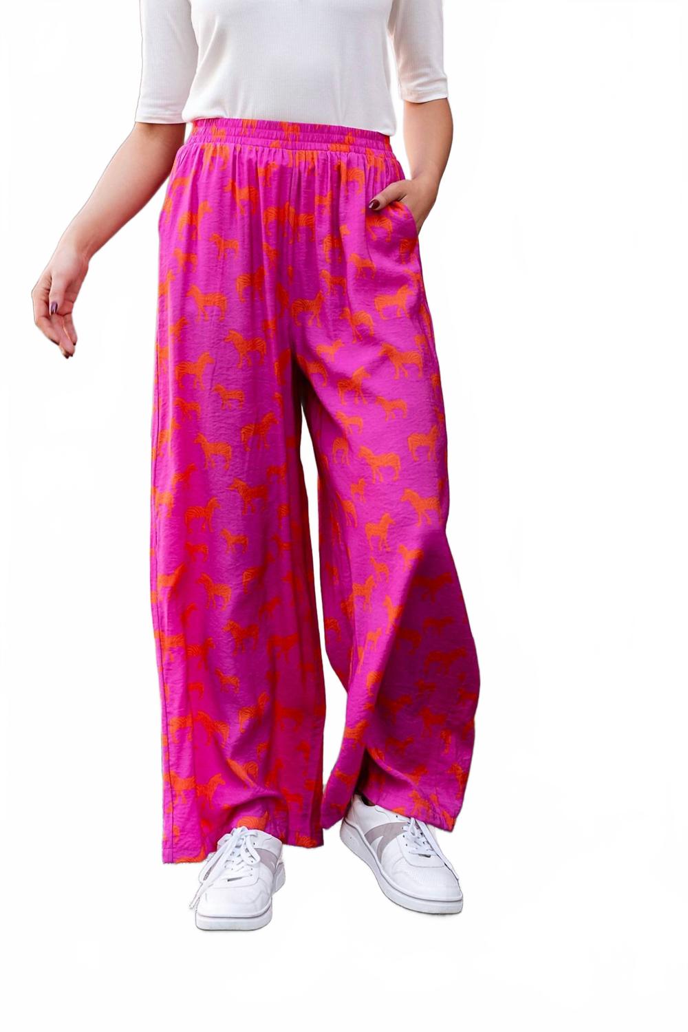 

Mittoshop Широкие брюки в стиле летнего сафари, розовые