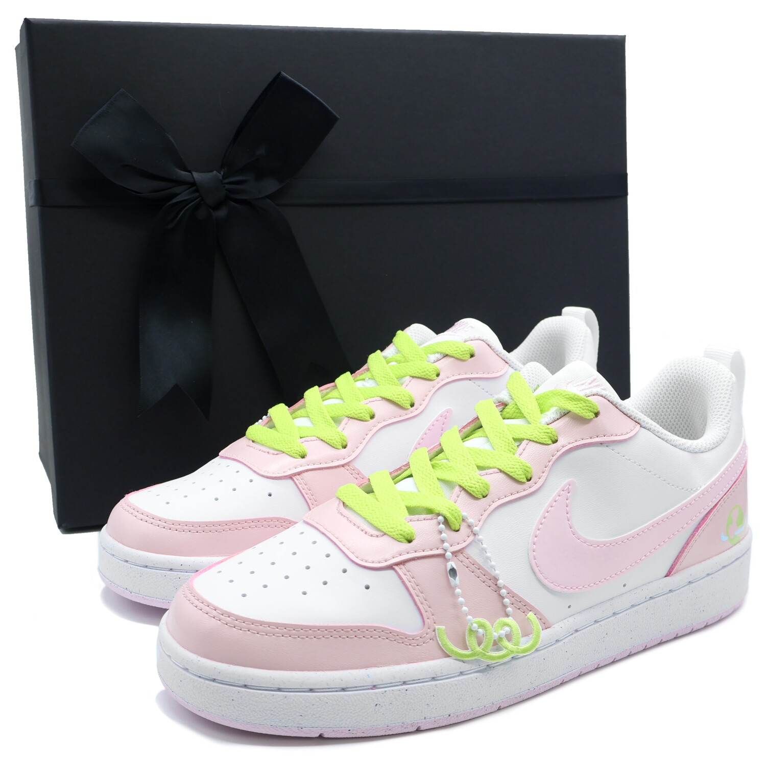 

Кроссовки Nike Court Borough Skateboarding Shoes Women's Low-top White Pink, розовый