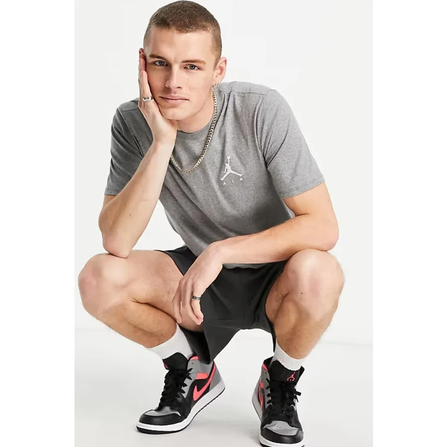 Футболка спортивная с принтом Air Jordan Jumpman Nike, Серый — фото 4