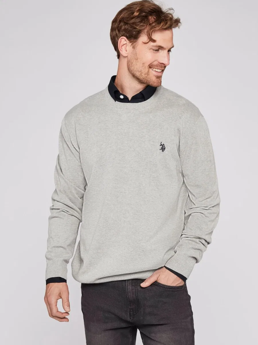 Свитер U.S. Polo Assn. 'UMAdair' серого цвета с пятнистым рисунком — фото 3
