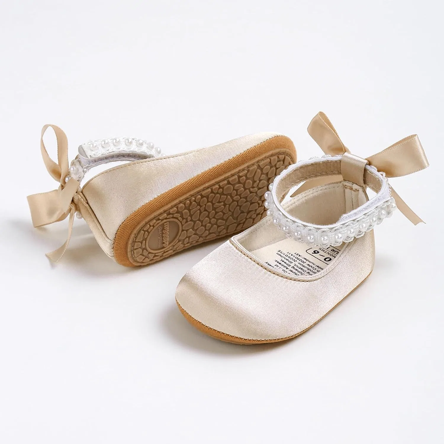 Детские туфли Мэри Джейн с жемчугом для девочек WaiHeikki, Pink Khaki — фото 4