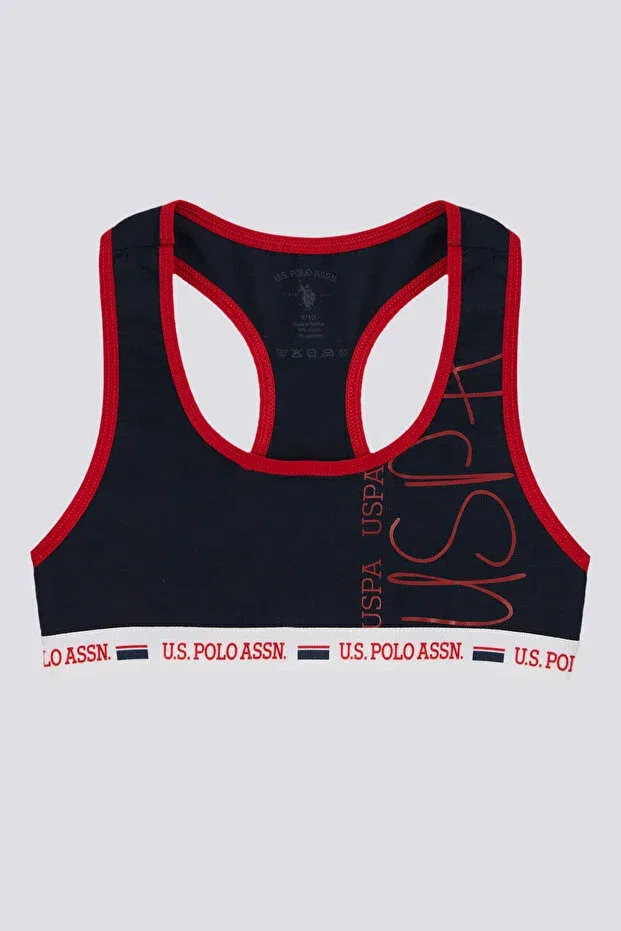 Детский спортивный бюстгальтер без рукавов U.S. Polo Assn., White — фото 2