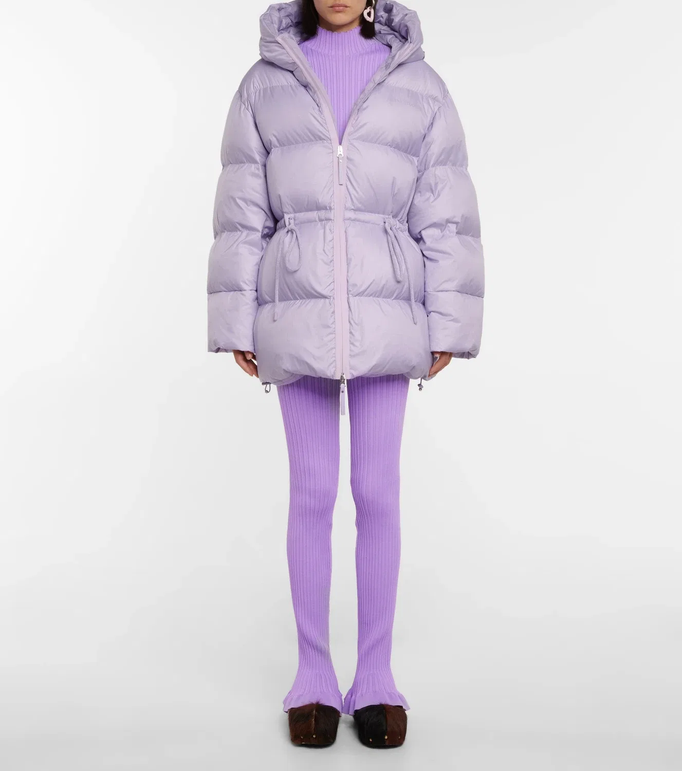 Леггинсы из смесового хлопка в рубчик Acne Studios, фиолетовый — фото 2