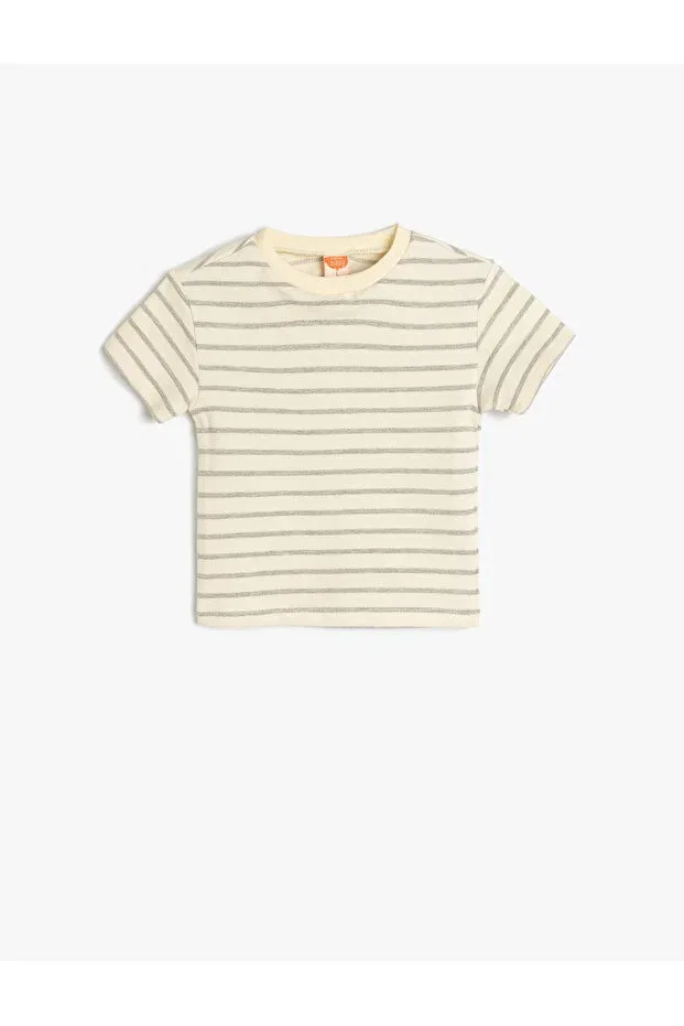Детская футболка для мальчиков с полоской Koton, Ecru Striped