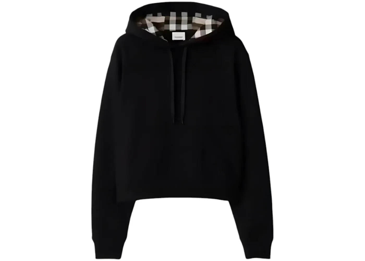 Женский худи с вышивкой и клетчатым принтом Burberry, Black