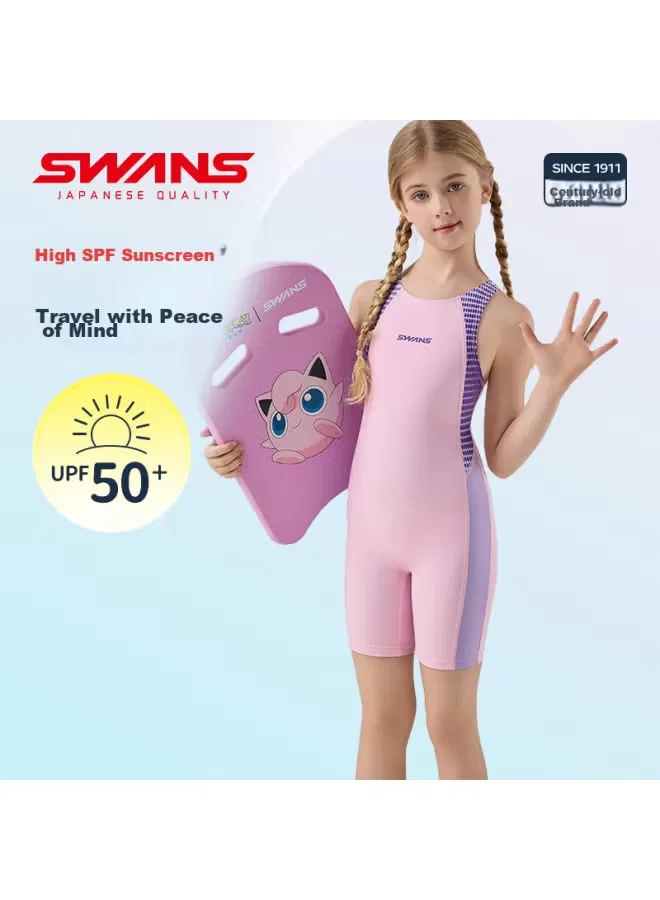 Speed Vision Купальник детский слитный для тренировок Swans, розовый — фото 2