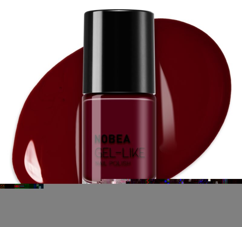 Лак для ногтей с гелевым эффектом NOBEA Day-to-Day, оттенок Dark cherry #N09 6 мл — фото 3