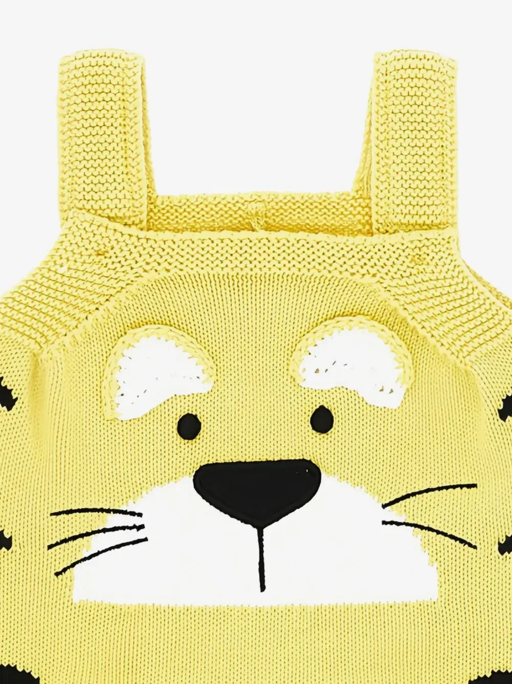 Трикотажный комбинезон с интарсией в виде тигра Stella McCartney Kids, желтый — фото 2