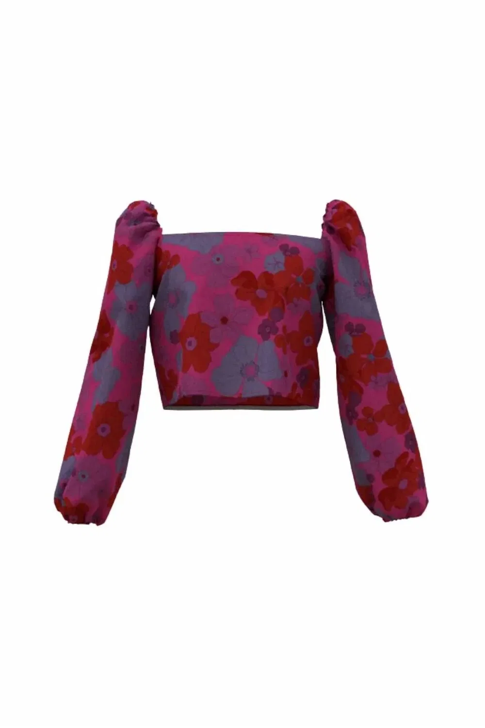 Детская блузка для девочек с коротким рукавом-фонариком Jordyn Top THEME, Pink 70s Floral